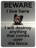 1891 I will destroy anything that comes over fence Metal Aluminium Plaque Sign