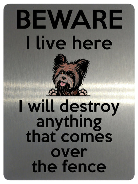 1891 I will destroy anything that comes over fence Metal Aluminium Plaque Sign