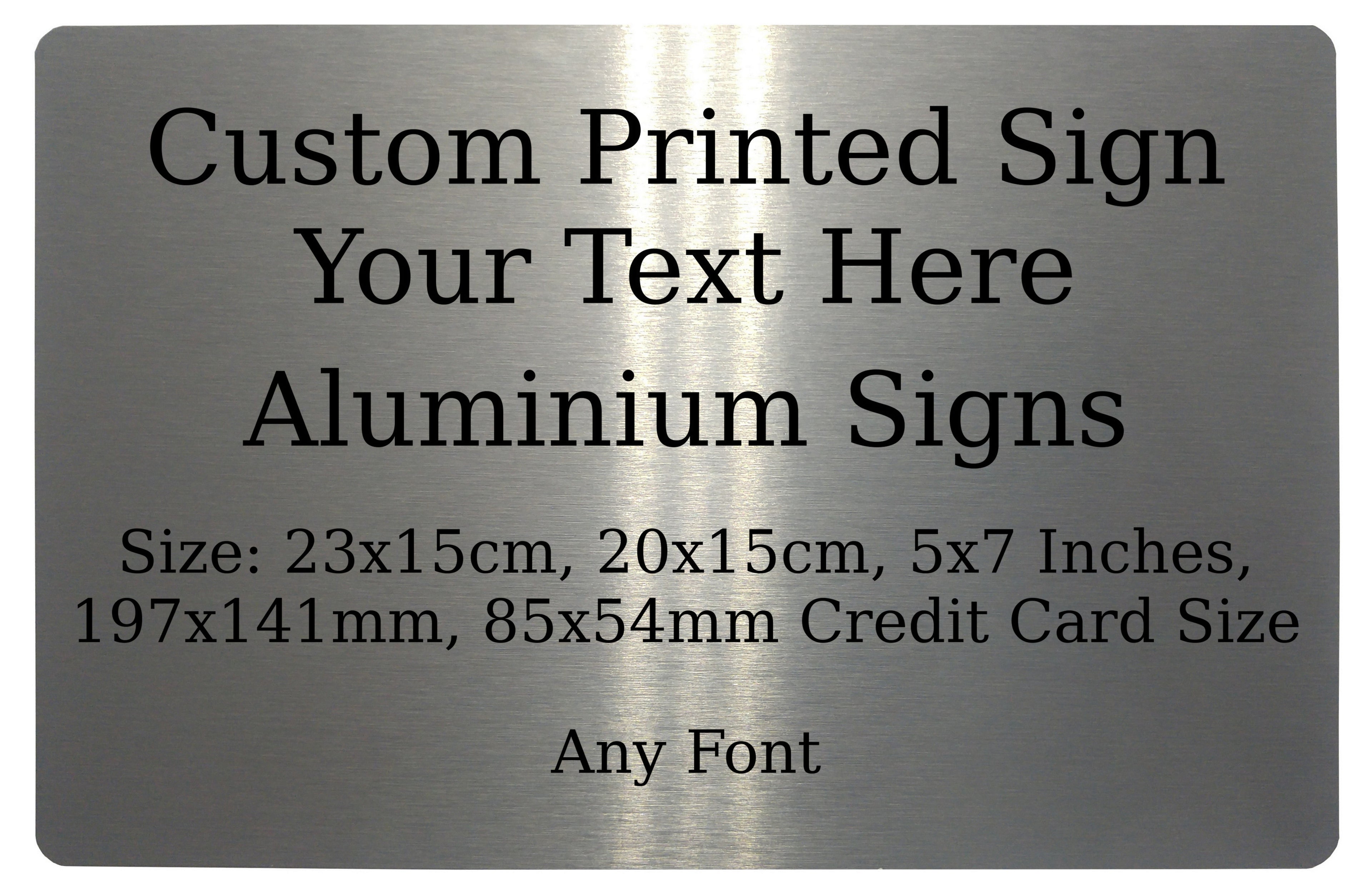 Custom Personalised Your Text Font Metal Aluminium Sign Door House Office Plaque