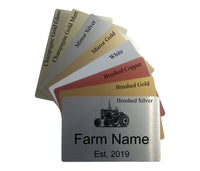 Custom Personalised Tractor Your Farm Name Metal Aluminium Sign Door Plaque