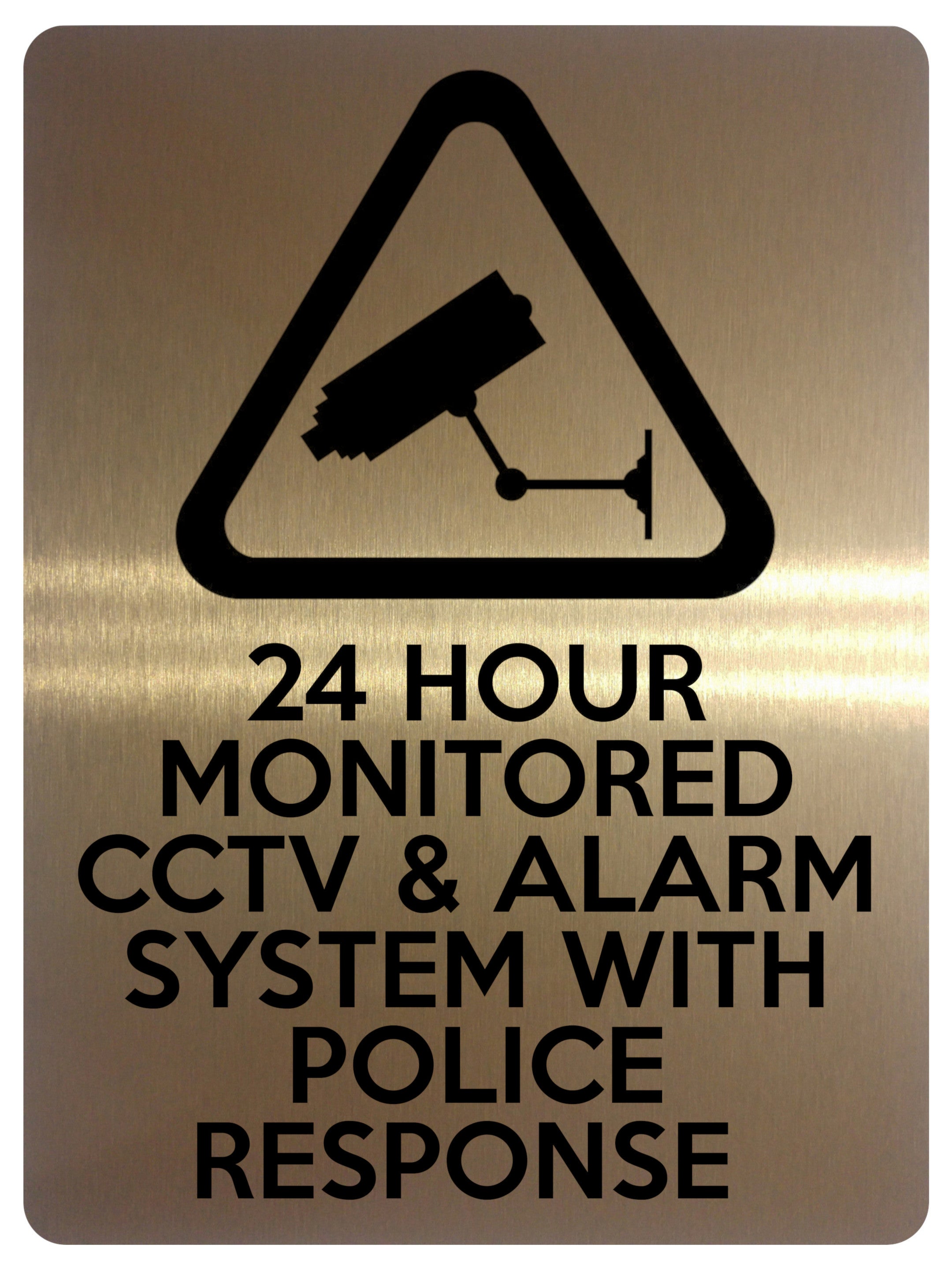 1897 24 HOUR MONITORED CCTV & ALARM SYSTEM Safety Metal Aluminium Plaque Sign