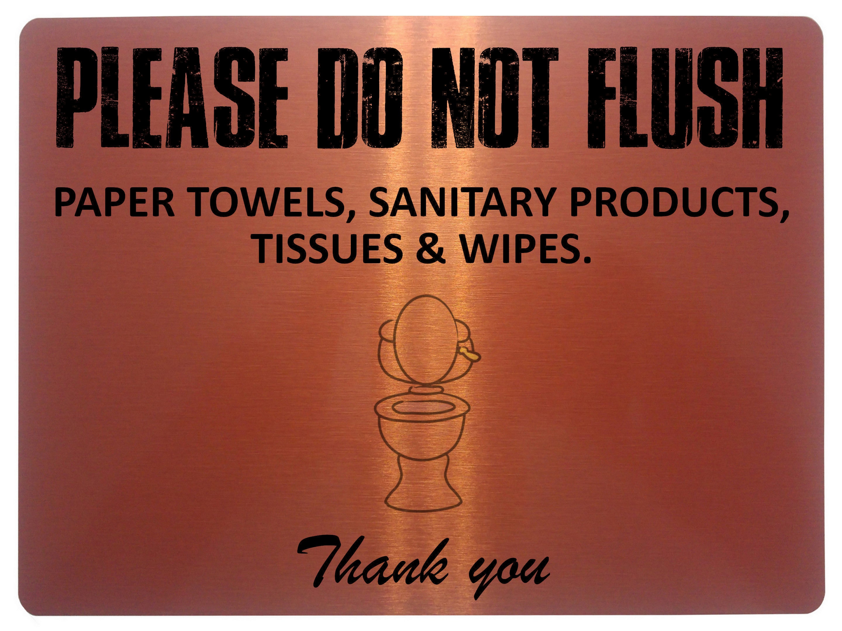 1859 PLEASE DO NOT FLUSH PAPER SANITARY PRODUCTS Toilet Metal Aluminium Plaque Sign