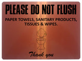 1859 PLEASE DO NOT FLUSH PAPER SANITARY PRODUCTS Toilet Metal Aluminium Plaque Sign