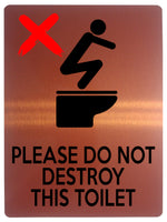 1857 PLEASE DO NOT DESTROY THIS TOILET Funny Metal Aluminium Plaque Sign