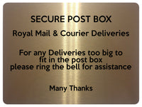 1903 SECURE POST BOX Royal Mail & Courier Deliveries Metal Aluminium Plaque Sign