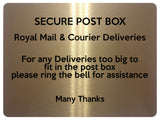 1903 SECURE POST BOX Royal Mail & Courier Deliveries Metal Aluminium Plaque Sign