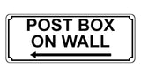 1373 POST BOX ON WALL Arrow Left Metal Aluminium Plaque Sign House Office Door