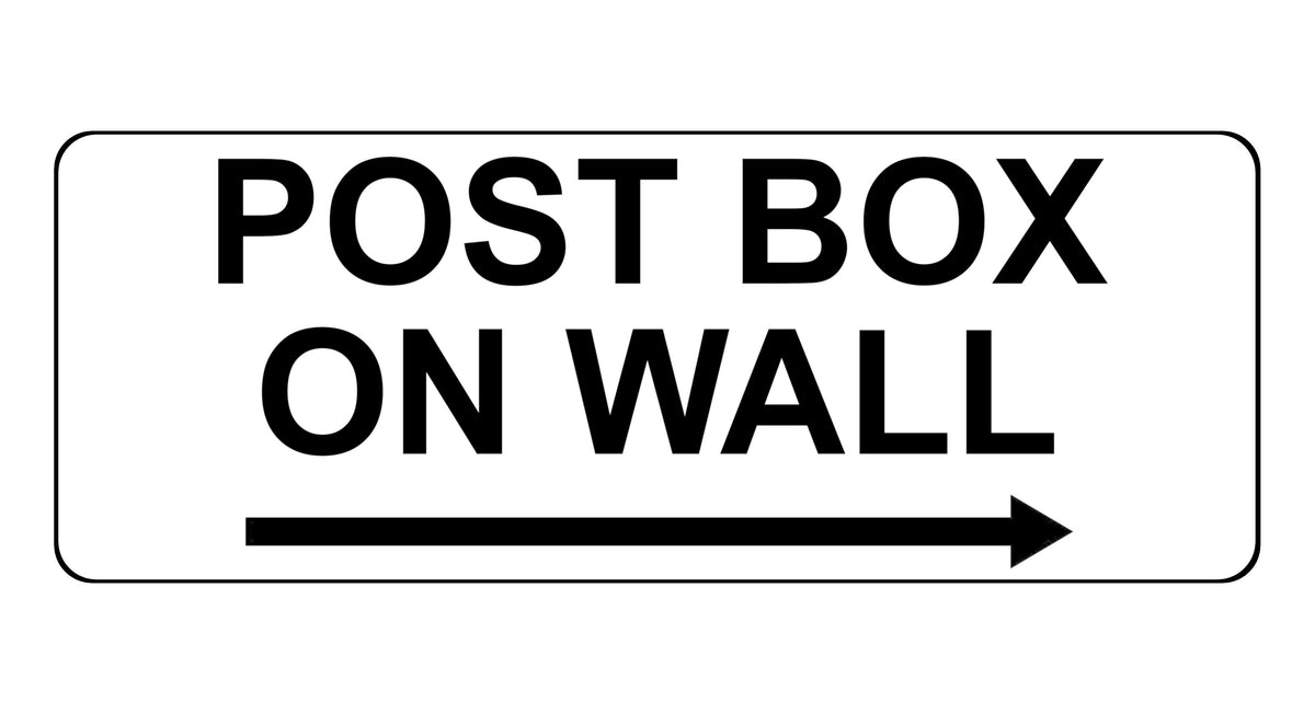 1370 POST BOX ON WALL Arrow Right Metal Aluminium Plaque Sign House Office Door