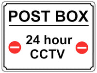 1427 POST BOX 24 hour CCTV Metal Aluminium Plaque Sign Door House Office Parcels