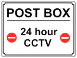 1427 POST BOX 24 hour CCTV Metal Aluminium Plaque Sign Door House Office Parcels