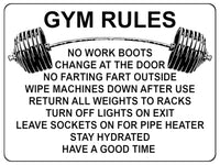 1326 GYM RULES Funny Metal Aluminium Plaque Sign Fitness House Shed Door Wall