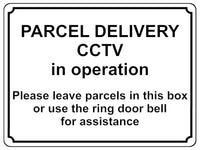 1377 PARCEL DELIVERY CCTV in operation Metal Aluminium Plaque Sign Door House