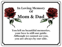 1413 In Loving Memory Of Mom & Dad Memorial Funeral Metal Aluminium Plaque Sign