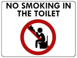 1438 NO SMOKING IN THE TOILET Safety Metal Aluminium Plaque Sign Door Wall