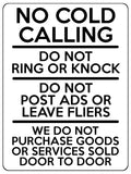 1600 NO COLD CALLING DO NOT RING OR KNOCK Metal Aluminium Plaque Sign Gate Door