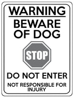 1739 WARNING BEWARE OF DOG DO NOT ENTER Door Gate Metal Aluminium Plaque Sign