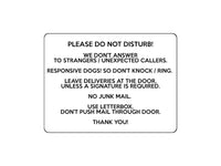 1647 DO NOT DISTURB RESPONSIVE DOGS DON'T KNOCK RING Metal Aluminium Plaque Sign