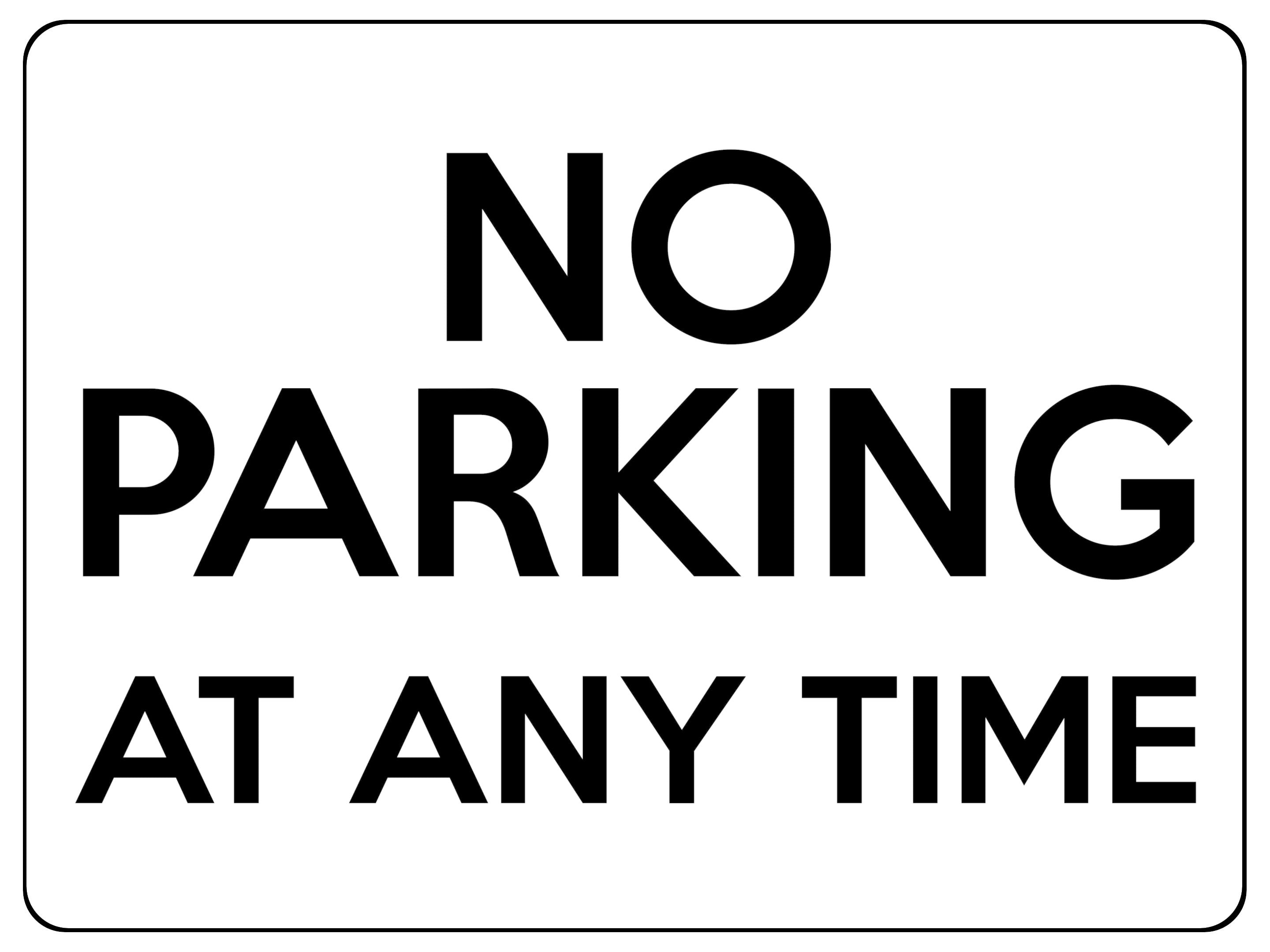 1524 NO PARKING AT ANY TIME Metal Aluminium Plaque Sign Door House Office Gate