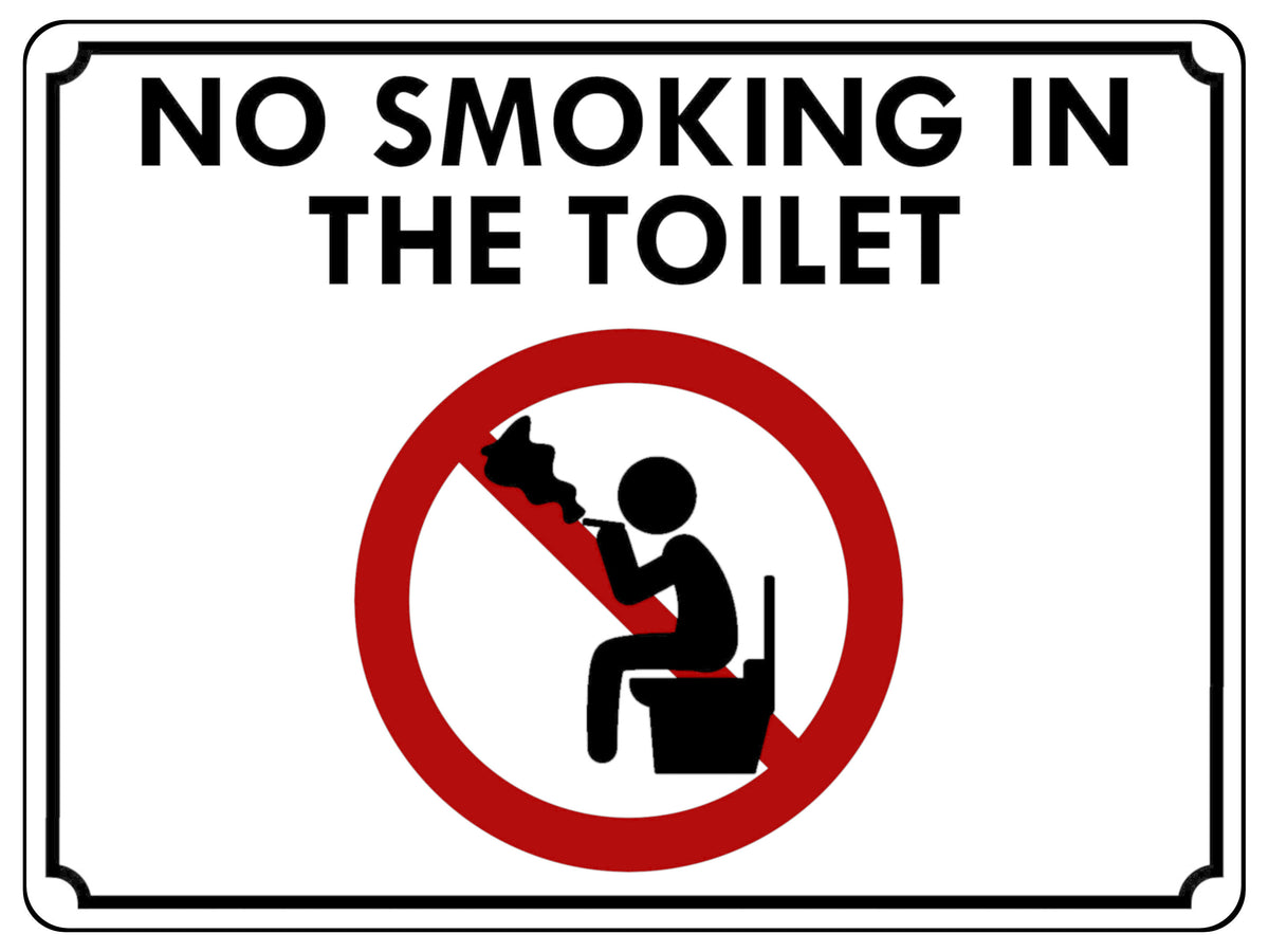 1439 NO SMOKING IN THE TOILET Safety Metal Aluminium Plaque Sign Door Wall