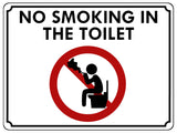 1439 NO SMOKING IN THE TOILET Safety Metal Aluminium Plaque Sign Door Wall