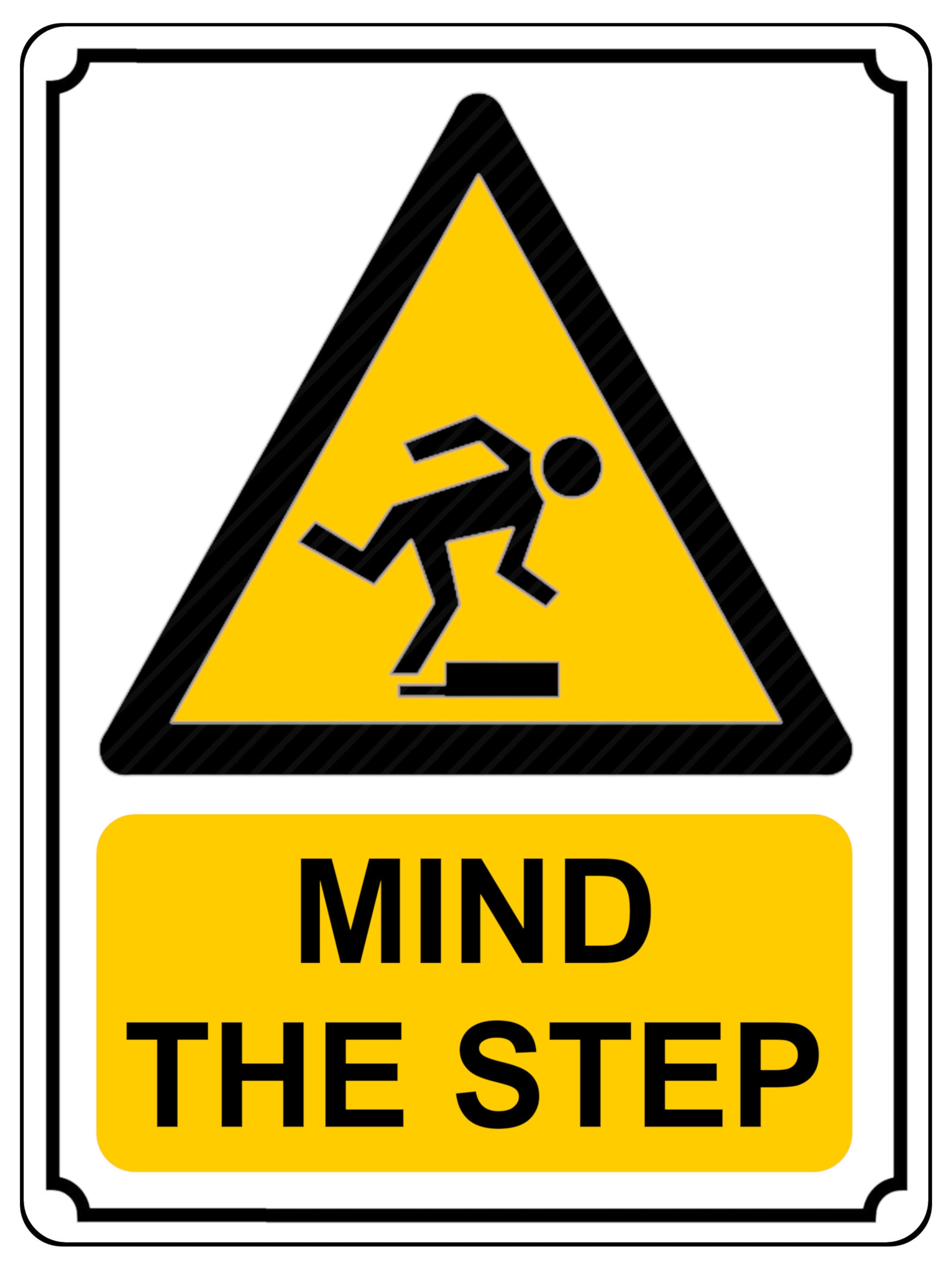 1423 MIND THE STEP Safety Metal Aluminium Plaque Sign Factory Shop Office Door