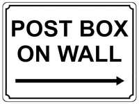 1371 POST BOX ON WALL Arrow Right Metal Aluminium Plaque Sign House Office Door