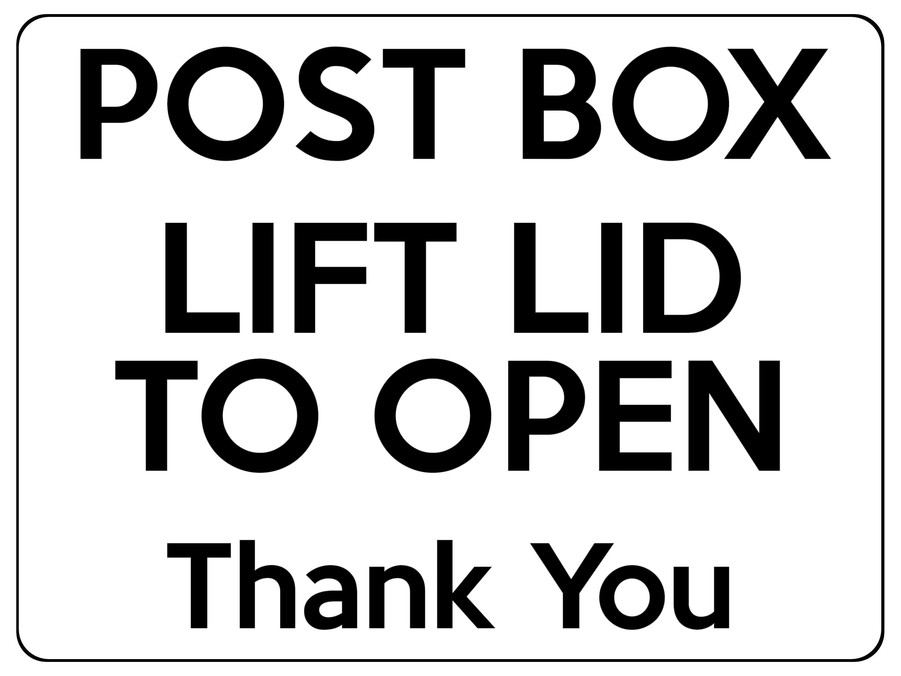 1776 POST BOX LIFT LID TO OPEN Thank You Door Metal Aluminium Plaque Sign