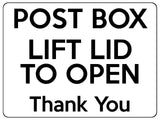 1776 POST BOX LIFT LID TO OPEN Thank You Door Metal Aluminium Plaque Sign