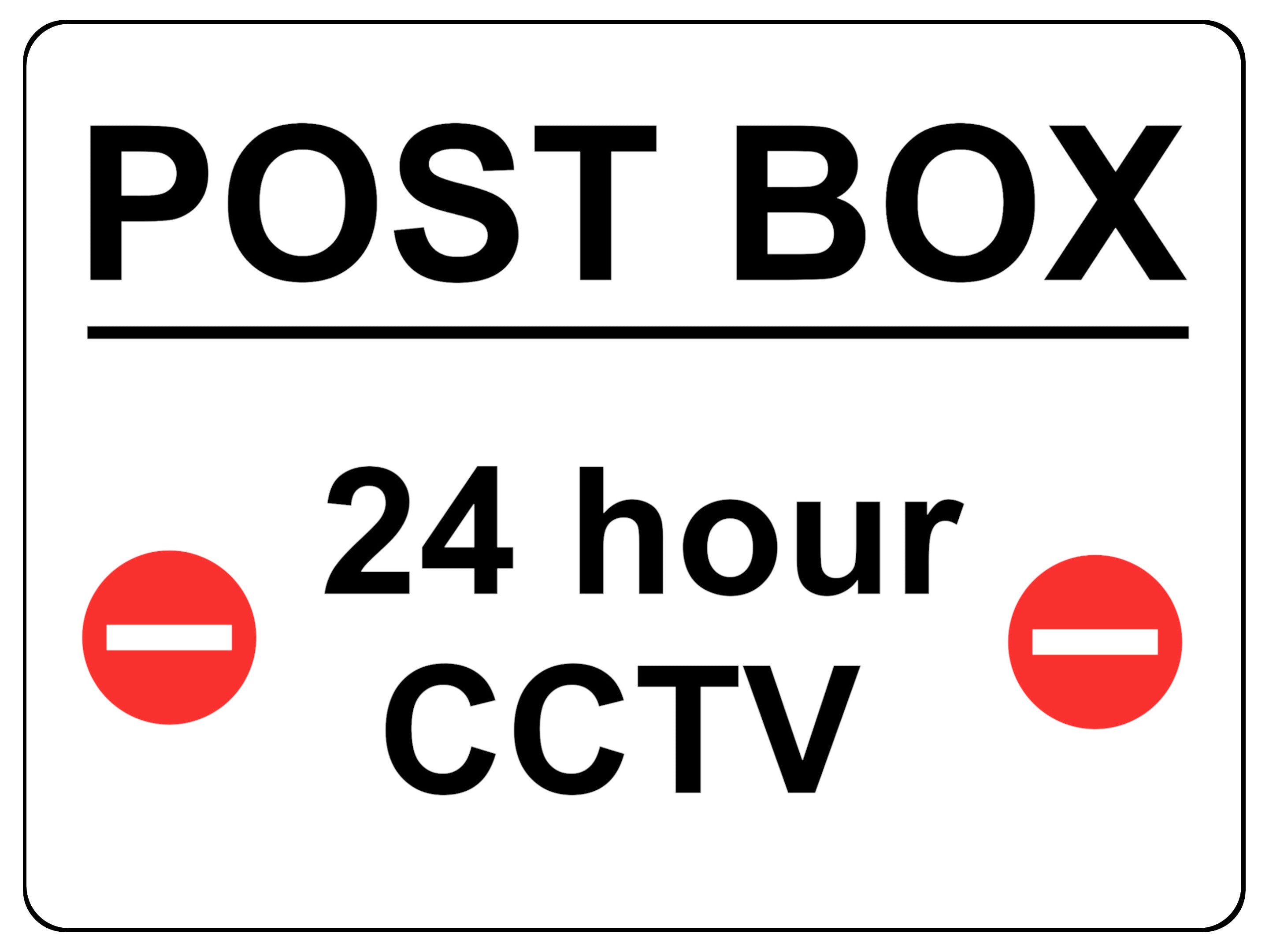 1426 POST BOX 24 hour CCTV Metal Aluminium Plaque Sign Door House Office Parcels