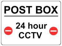 1426 POST BOX 24 hour CCTV Metal Aluminium Plaque Sign Door House Office Parcels