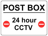 1426 POST BOX 24 hour CCTV Metal Aluminium Plaque Sign Door House Office Parcels