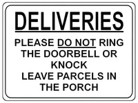 1748 DELIVERIES PLEASE DO NOT RING DOORBELL OR KNOCK Metal Aluminium Plaque Sign