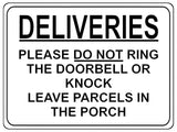 1748 DELIVERIES PLEASE DO NOT RING DOORBELL OR KNOCK Metal Aluminium Plaque Sign