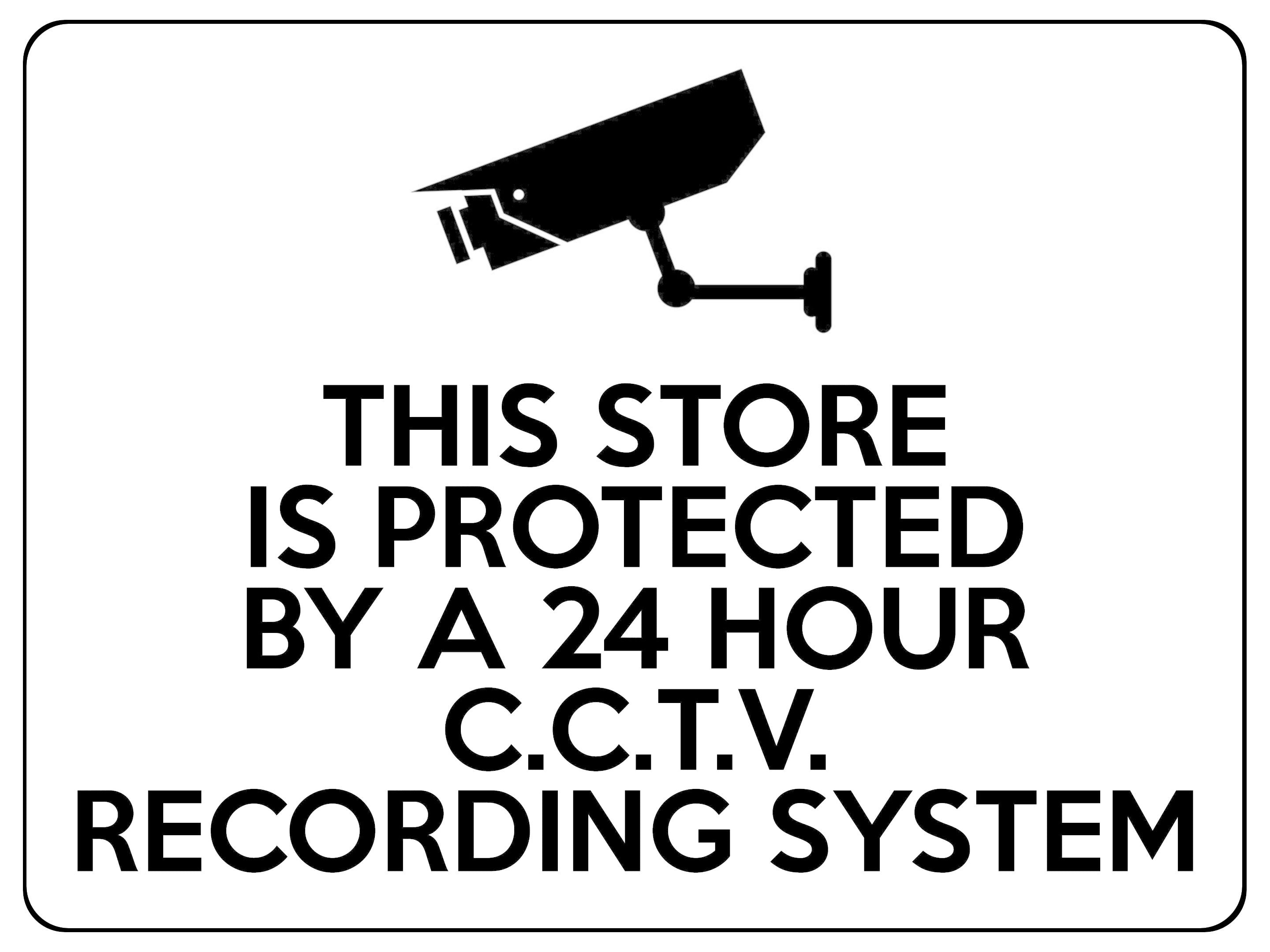 1620 THIS STORE IS PROTECTED BY A 24 HOUR CCTV Safety Metal Aluminium Plaque Sign