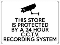 1620 THIS STORE IS PROTECTED BY A 24 HOUR CCTV Safety Metal Aluminium Plaque Sign