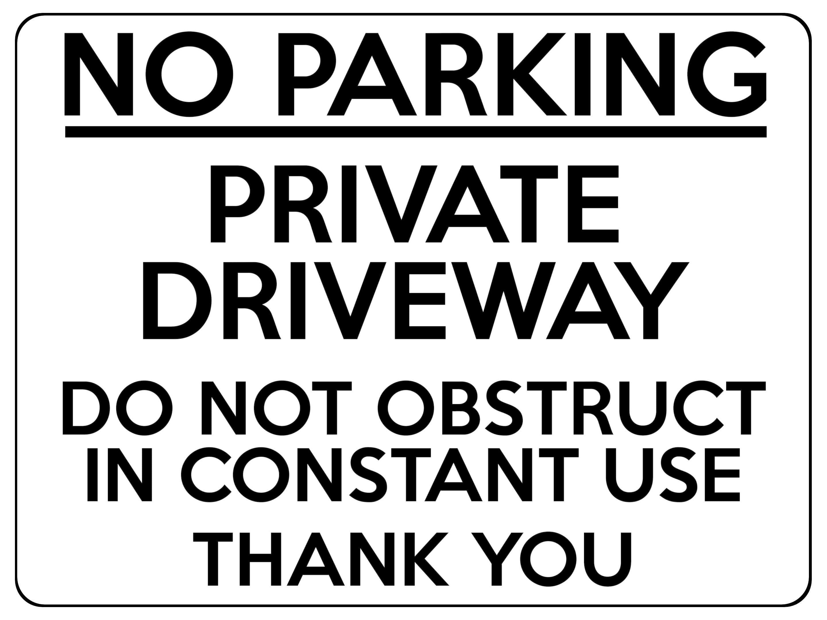 1553 NO PARKING PRIVATE DRIVEWAY Metal Aluminium Plaque Sign Gate Door House
