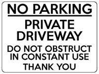 1553 NO PARKING PRIVATE DRIVEWAY Metal Aluminium Plaque Sign Gate Door House