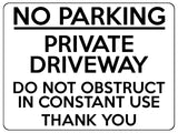 1553 NO PARKING PRIVATE DRIVEWAY Metal Aluminium Plaque Sign Gate Door House