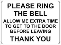 1323 PLEASE RING THE BELL Metal Aluminium Plaque Sign House Office Door Gate