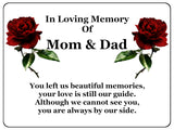 1412 In Loving Memory Of Mom & Dad Memorial Funeral Metal Aluminium Plaque Sign