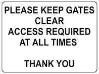 1502 PLEASE KEEP GATES CLEAR Metal Aluminium Plaque Sige House Office Door