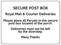 1749 SECURE POST BOX Royal Mail & Courier Door Gate Metal Aluminium Plaque Sign