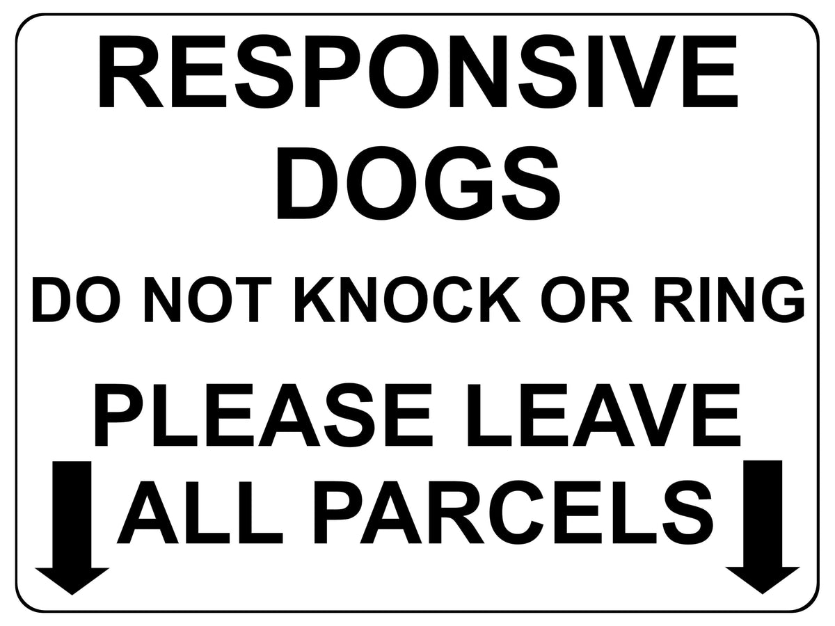 1494 RESPONSIVE DOGS DO NOT KNOCK OR RING Metal Aluminium Plaque Sign Door Gate
