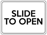 1539 SLIDE TO OPEN Metal Aluminium Plaque Sign Door