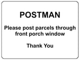 1468 POSTMAN Please post parcels.. Metal Aluminium Plaque Sign Door House Office