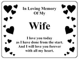 1396 In Loving Memory Of My Wife Memorial Funeral Metal Aluminium Plaque Sign