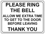 1324 PLEASE RING THE BELL Metal Aluminium Plaque Sign House Office Door Gate