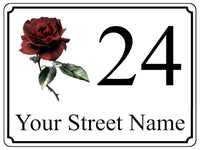 1459 Custom Personalised Address Rose Metal Aluminium Plaque Sign House Door Office