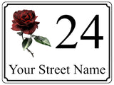 1459 Custom Personalised Address Rose Metal Aluminium Plaque Sign House Door Office