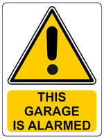 AL063 THIS GARAGE IS ALARMED Digital Metal Aluminium Plaque Sign Door Gate House